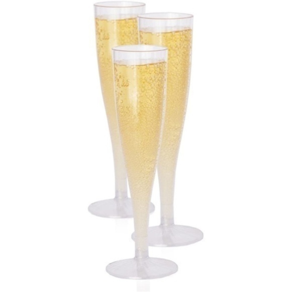 Plastic Disposable Clear Champagne Flute Glasses Set (10 Count)